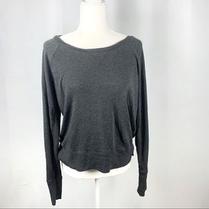 Athleta No Rush Crew Sweatshirt Dark Gray Medium